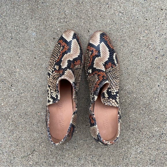Madewell Gloria Snakeskin Print Pattern Ankle Booties Size 7 - Picture 3 of 14